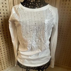 Justice white sequin top for teen size 12. Daily wear or dress up top.